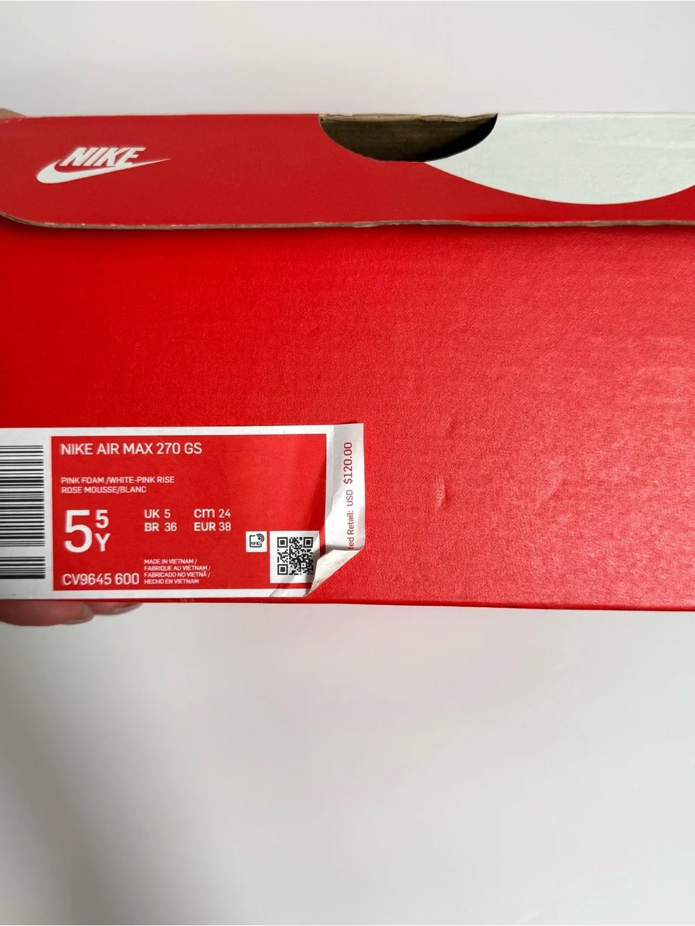 Nike (GS) Air Max 270 ‘Pink Foam’ Sneakers Brand New Size 5.5Y Women’s 7 - Picture 6 of 7